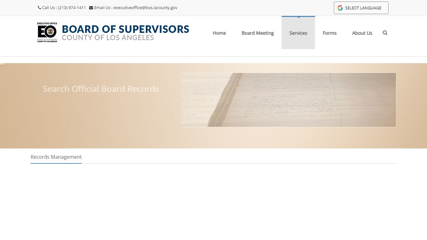 Records Search - Los Angeles County Board of Supervisors